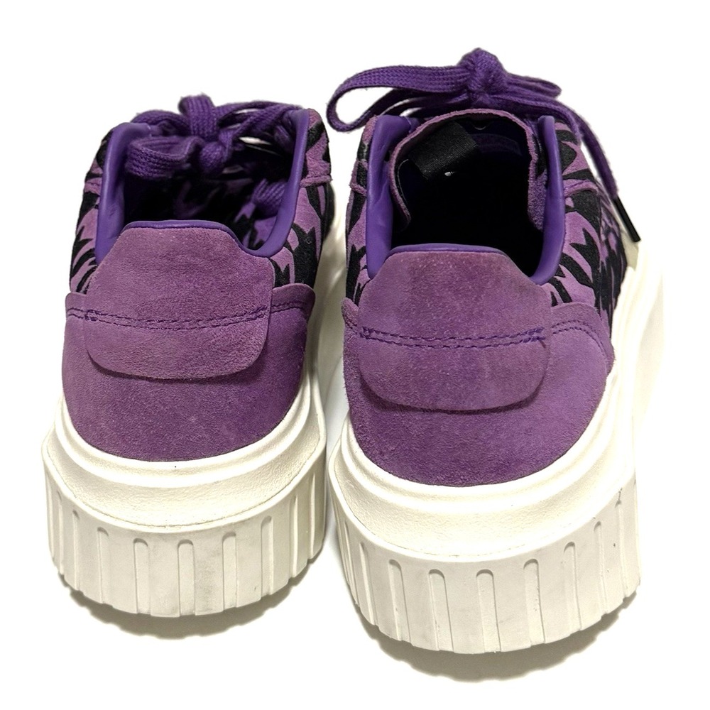 Adidas Originals Sneakers Women Size 6 Hypersleek Purple Black Houndstooth Suede - Picture 5 of 9